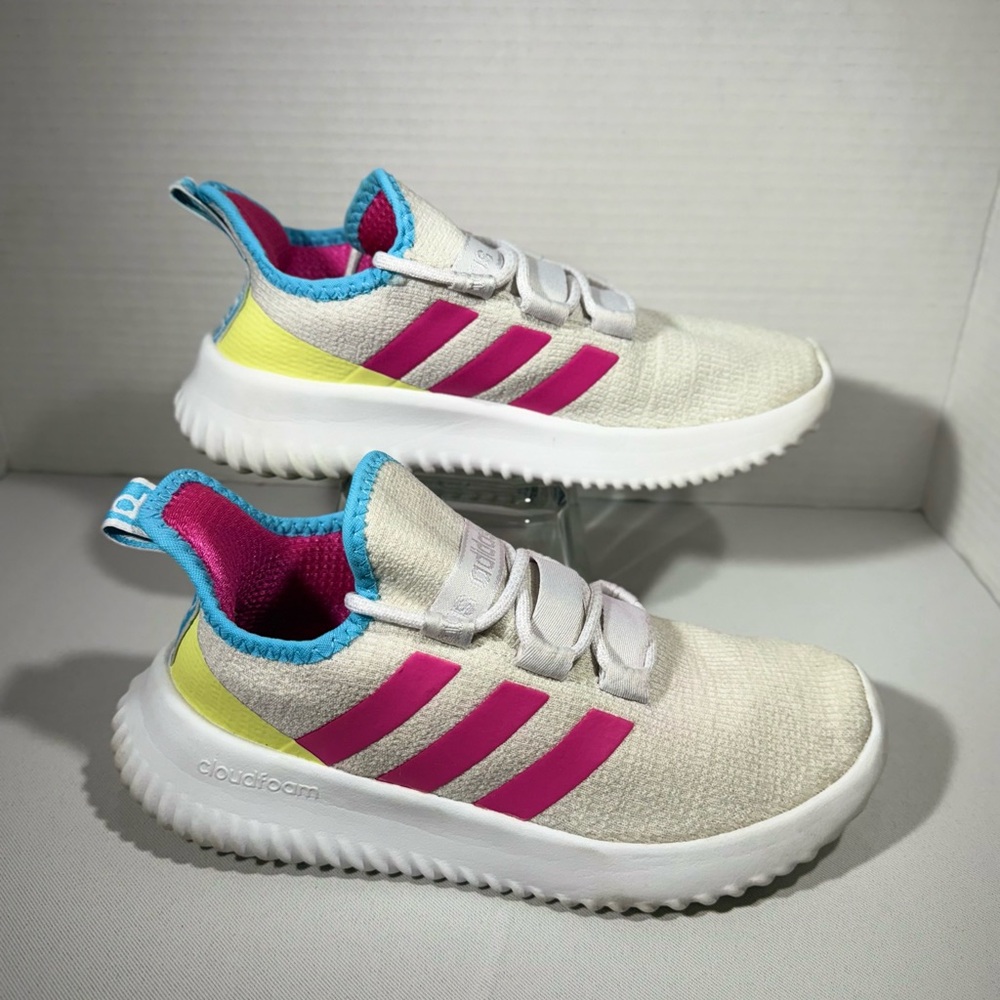 Adidas Kaptir K Big Girls Sneakers Size 4 Light Gray Comfortable Running Shoe